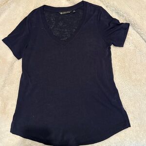 Athleta Navy Blue V-Neck Lightweight T-shirt size S